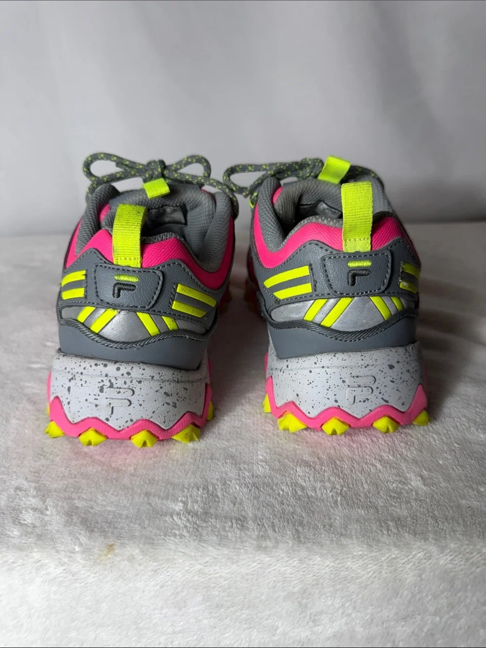 Fila Women’s Sneakers in Hot Pink, Gray and Neon Yellow
